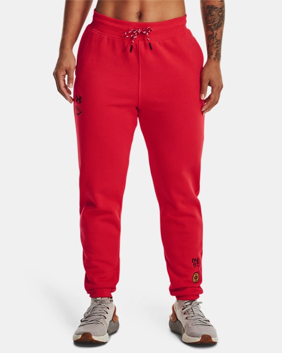 Women's UA Terry Lunar New Year Joggers, Red, pdpMainDesktop image number 0